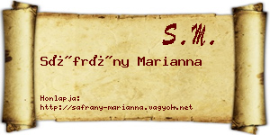 Sáfrány Marianna névjegykártya
