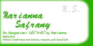 marianna safrany business card